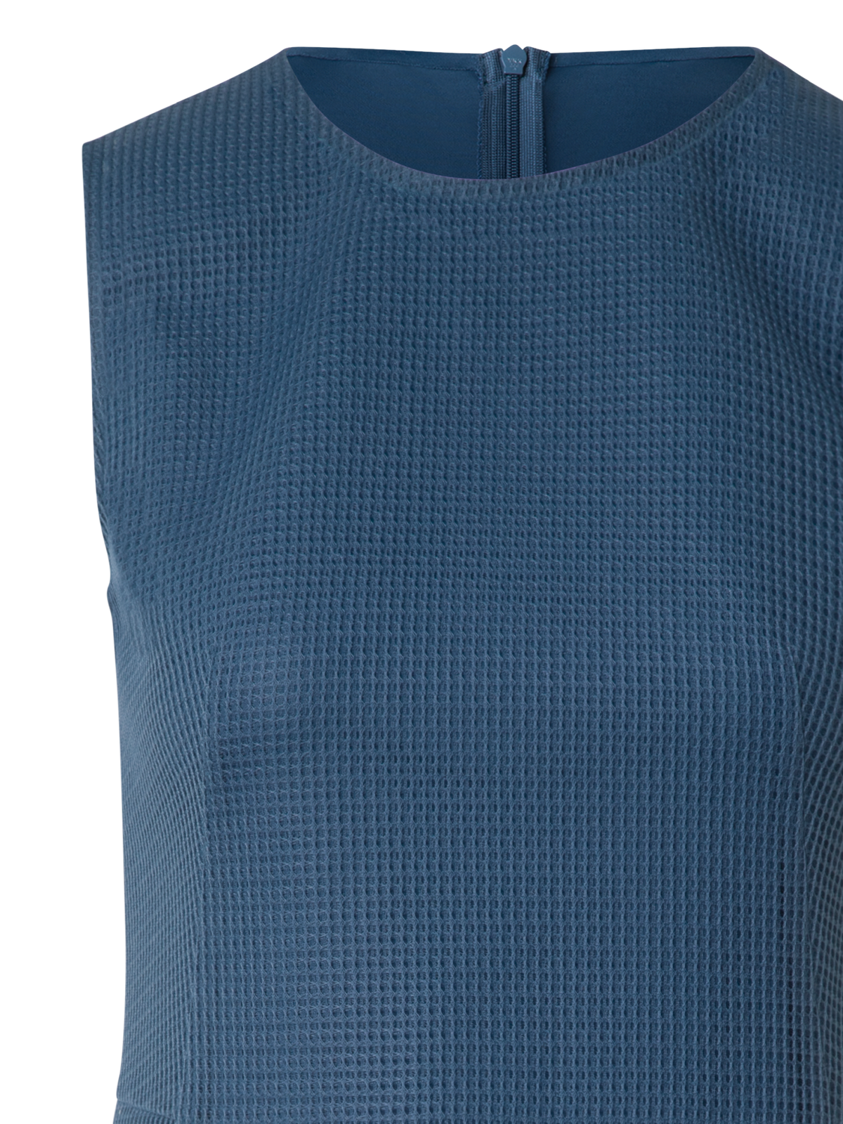 Designer Short Asymmetrical Dress in Techno Grid - blue