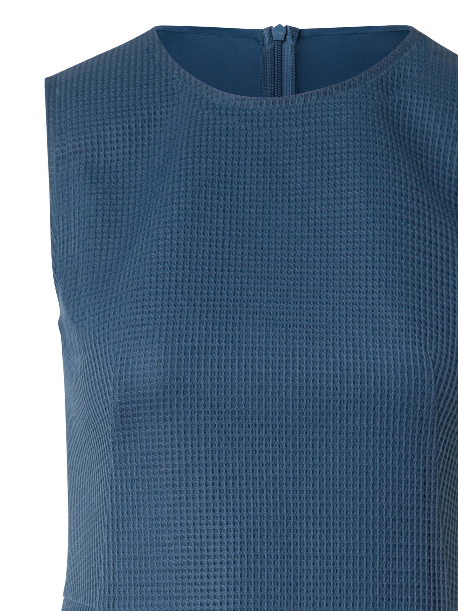 Designer Short Asymmetrical Dress in Techno Grid - blue