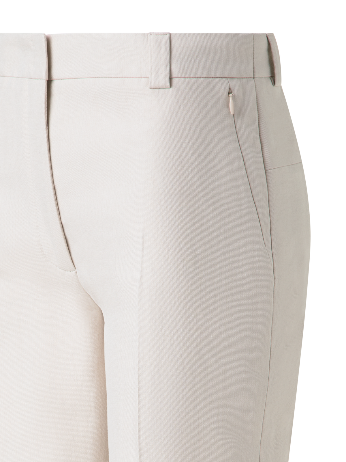 Designer Cropped Tapered Cotton Silk Double-Face Pants - neutral - grey - beige