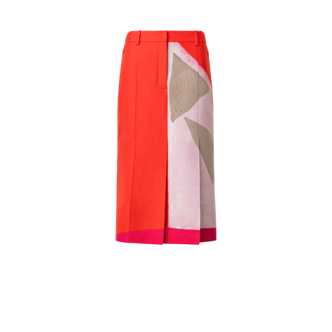 Cotton Silk Skirt with Spectra Print
