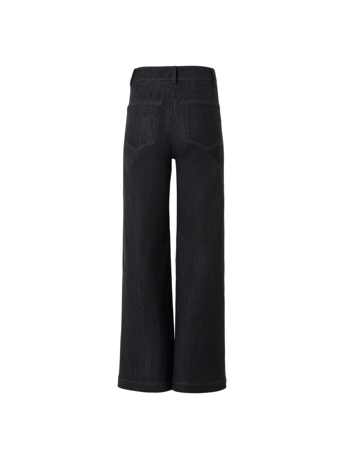 Designer Caia Straight-Leg Pants in High-Stretch Cotton Denim - black