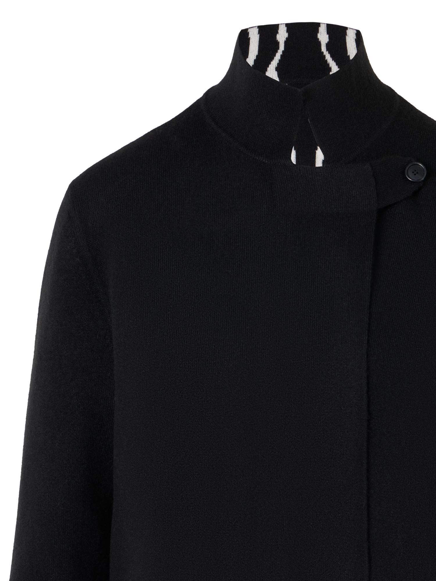 Designer Cashmere Double-Face Knit Cardigan - black