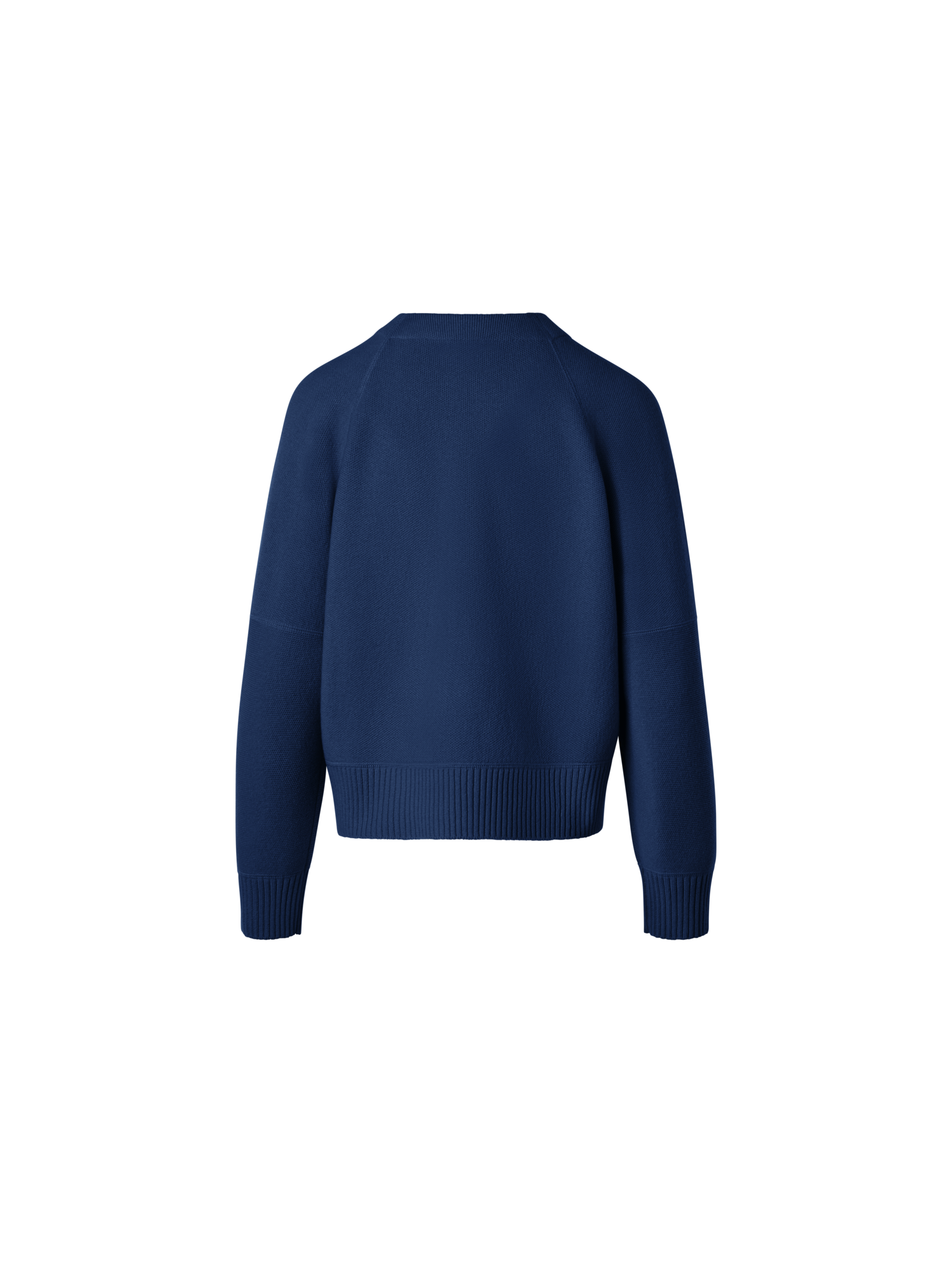 Designer Cashmere Piqué Zip Cardigan - navy