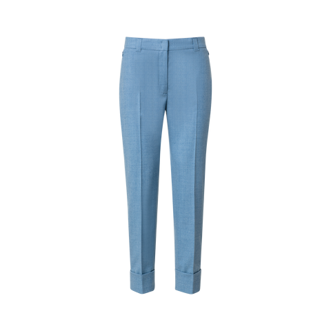 Cropped Tapered Wool Stretch Flannel Pants