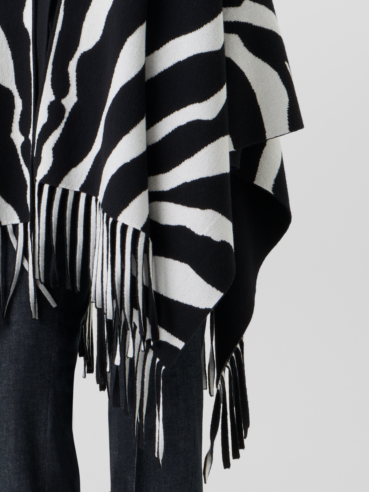 Designer Cashmere Double-Face Knit Cape - multicolor #editorial