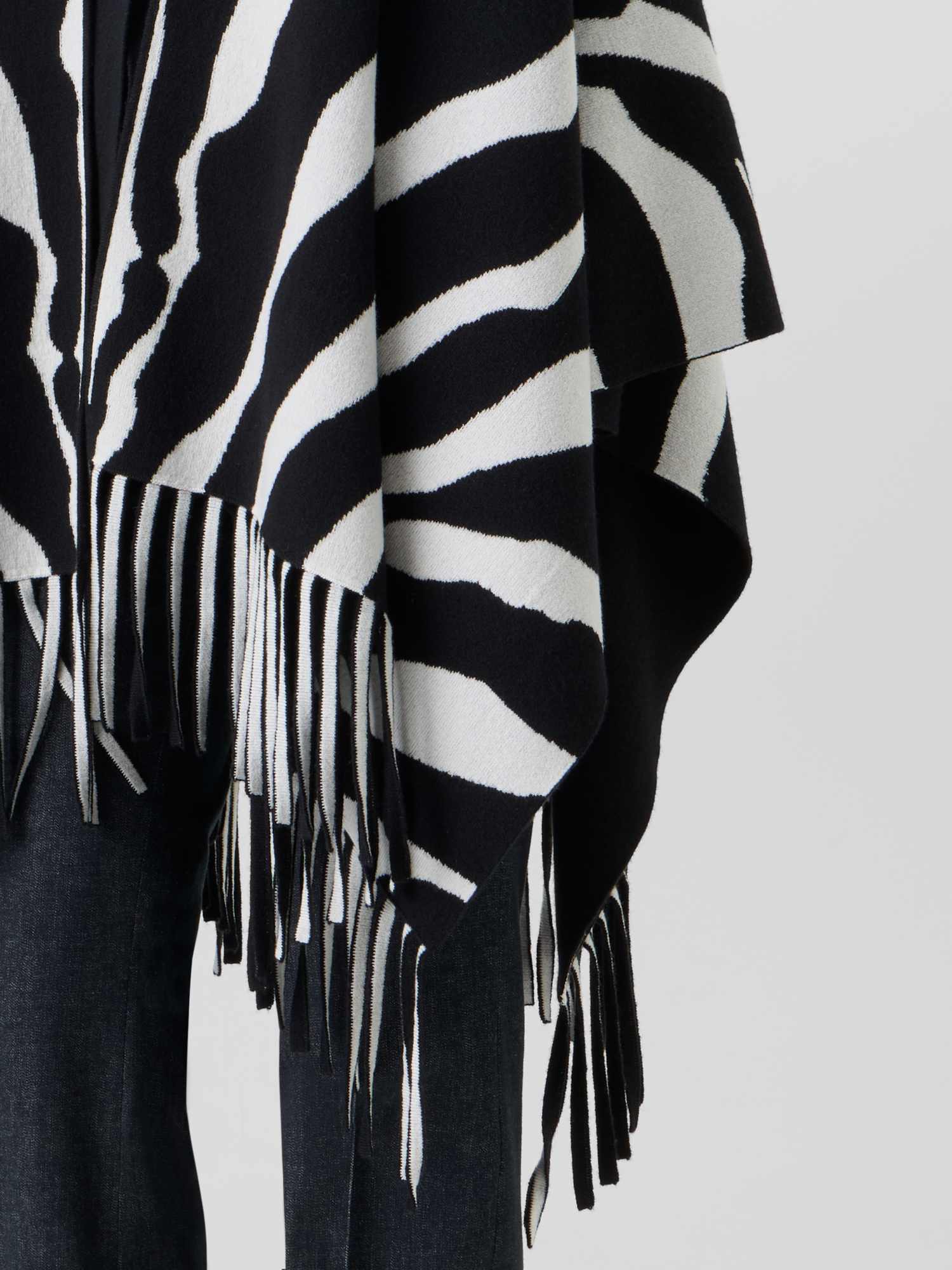 Designer Cashmere Double-Face Knit Cape - multicolor 