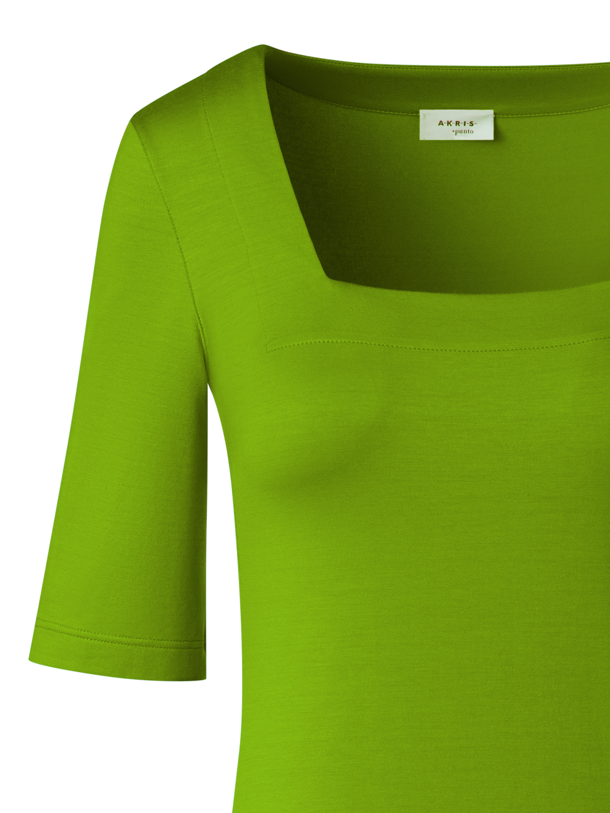 Designer Square Neck T-Shirt in Modal - green