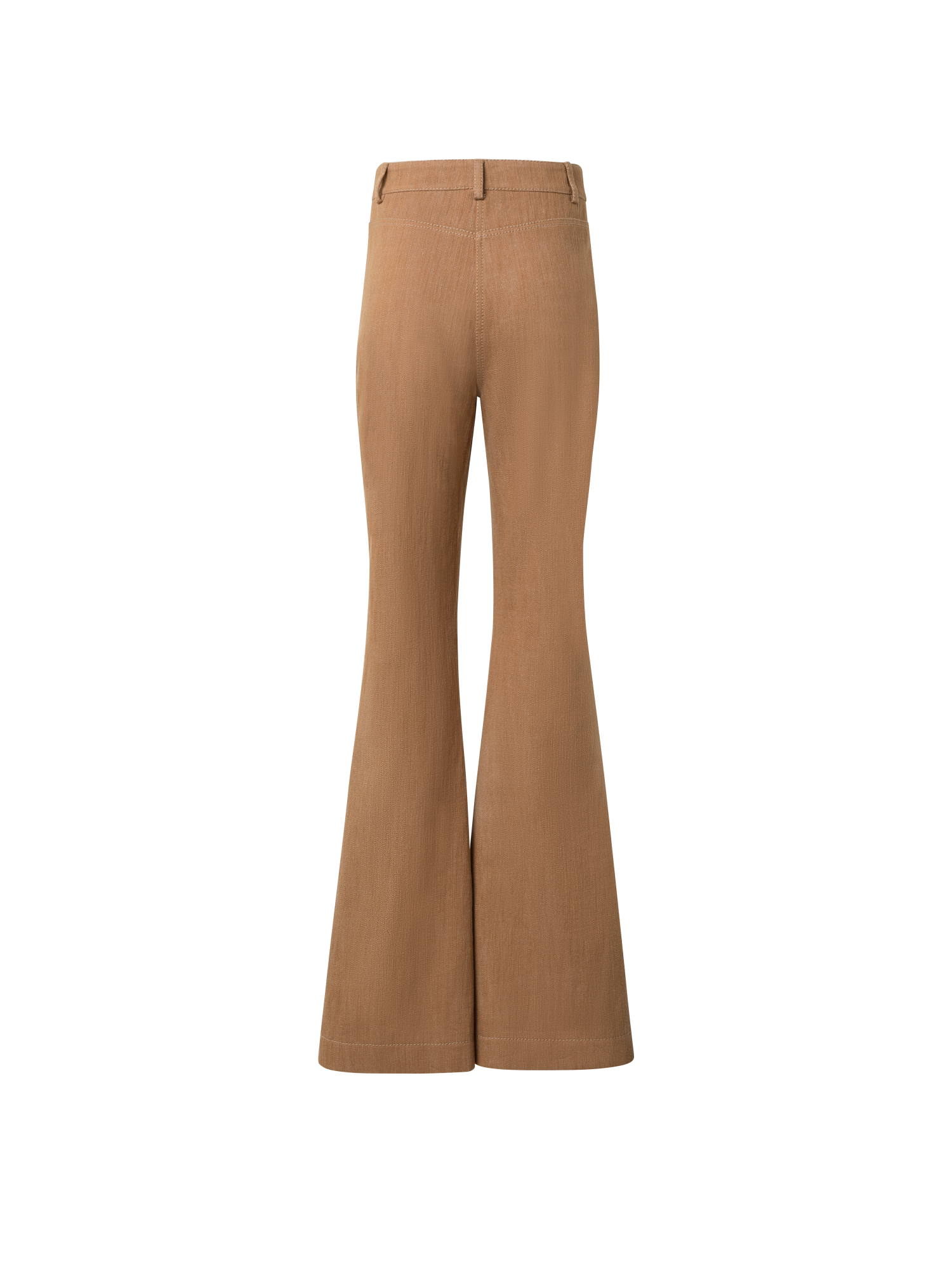 Designer Flared Cotton Wool Denim Pants - brown