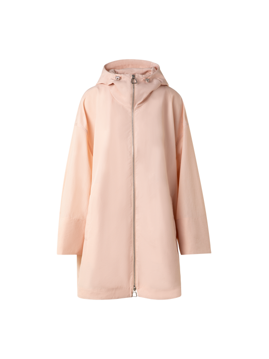 Designer Light Oversized Parka with Hood - pastel - pink