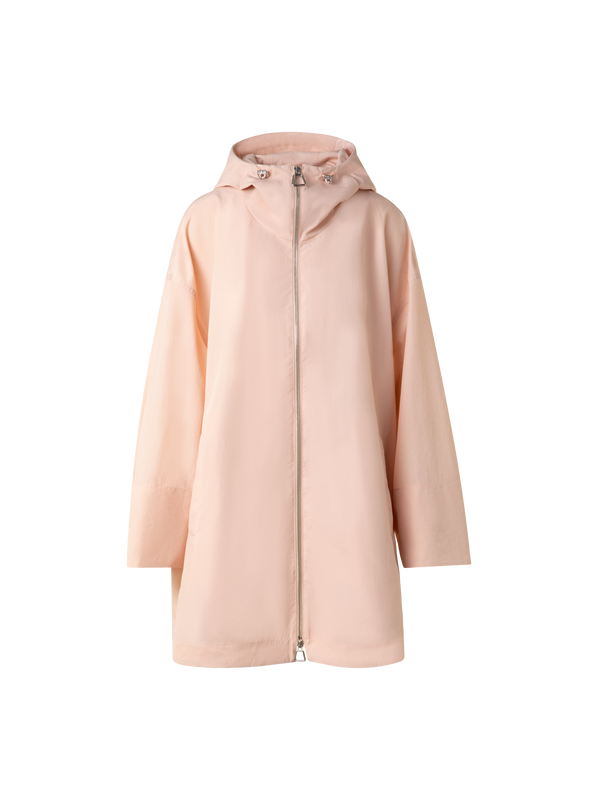 Designer Light Oversized Parka with Hood - pastel - pink