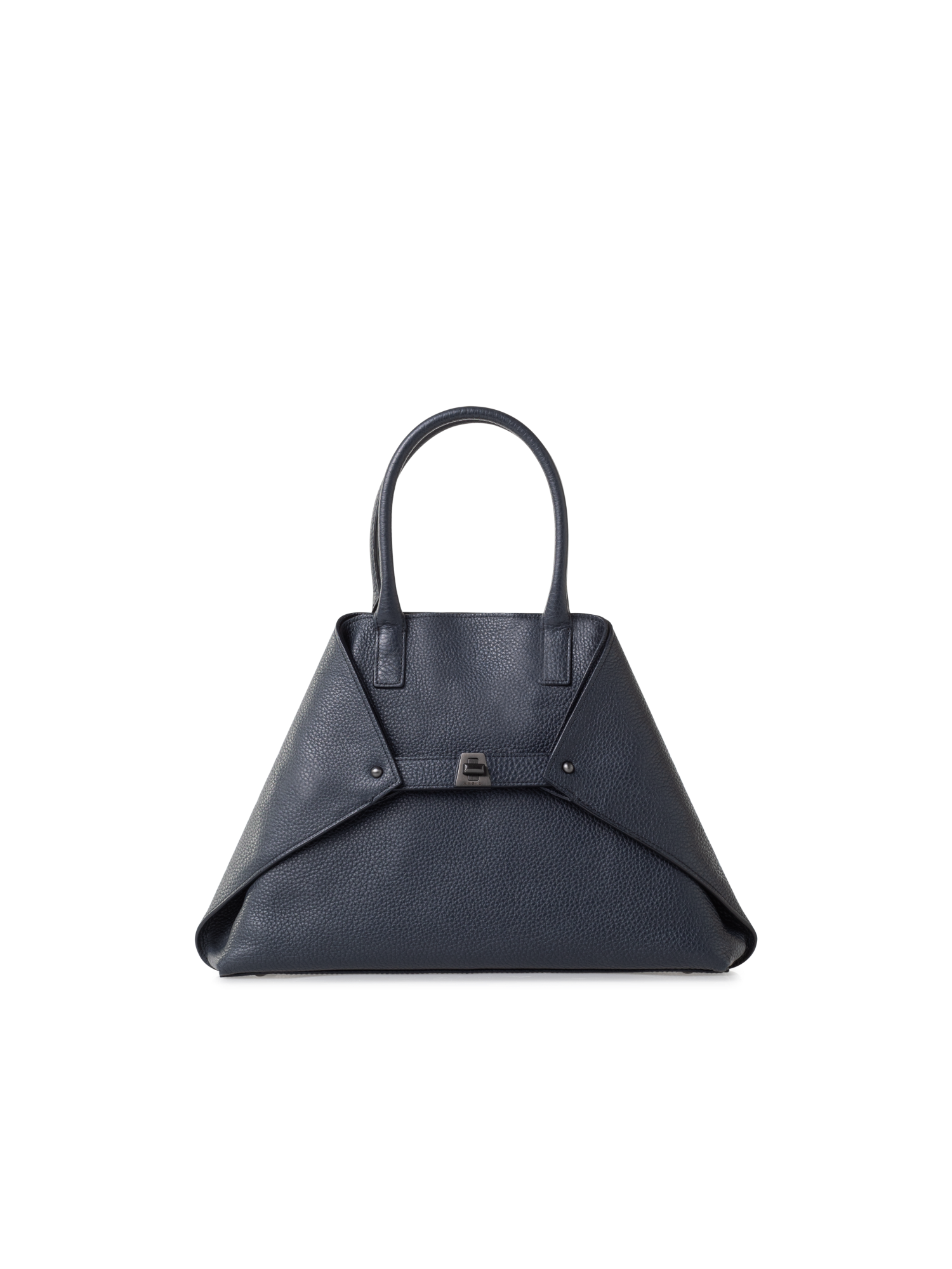 Designer Ai Small Top Handle Tote - navy - blue