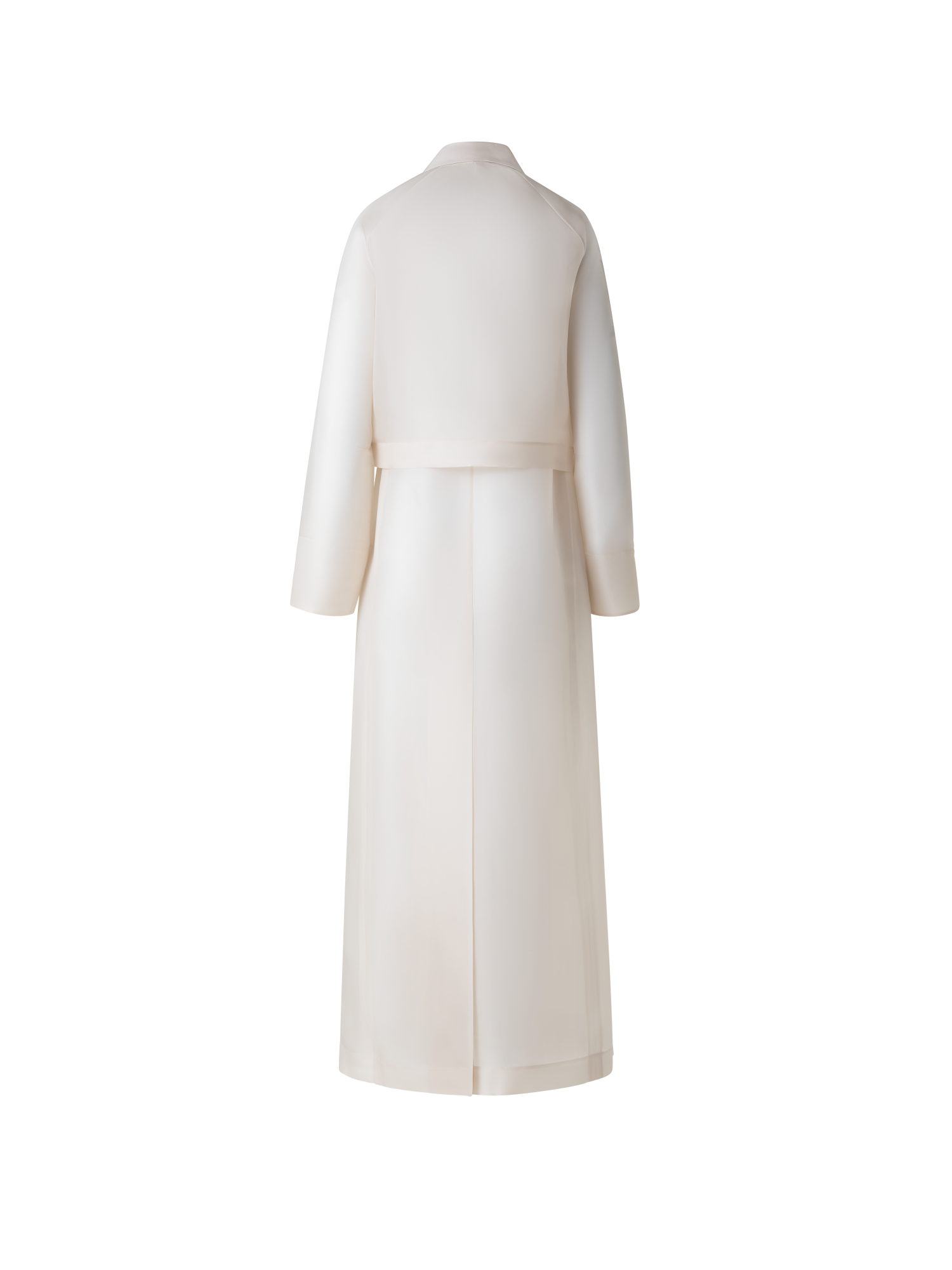 Designer Duo Coat - Vest and Bolero in Silk Organza - neutral - ecru - white