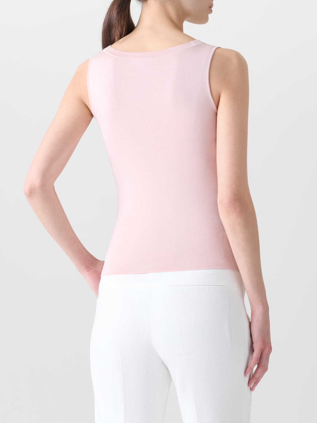 Designer Knit Tank Top in Silk Stretch - pastel - pink