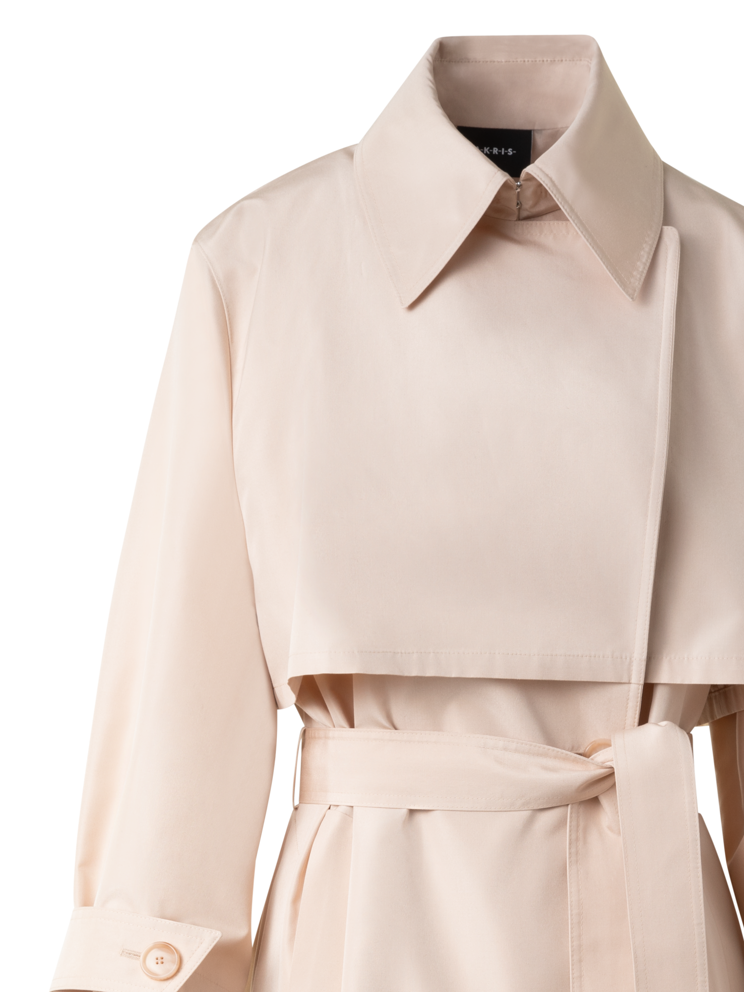Designer Oversized Trench Coat in Silk Taffeta - neutral - pastel - beige