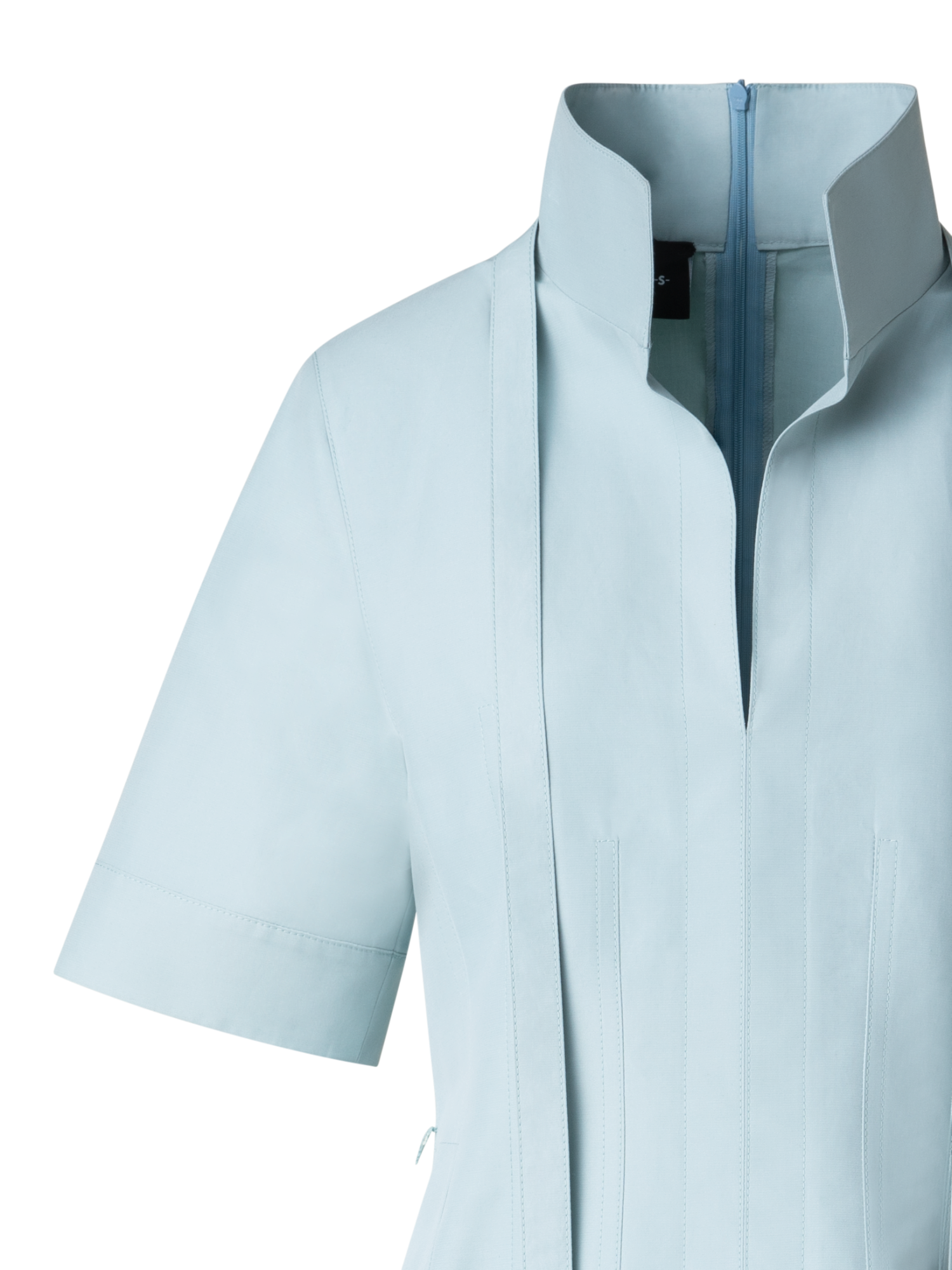 Designer Midi Dress in Cotton Poplin - pastel - blue