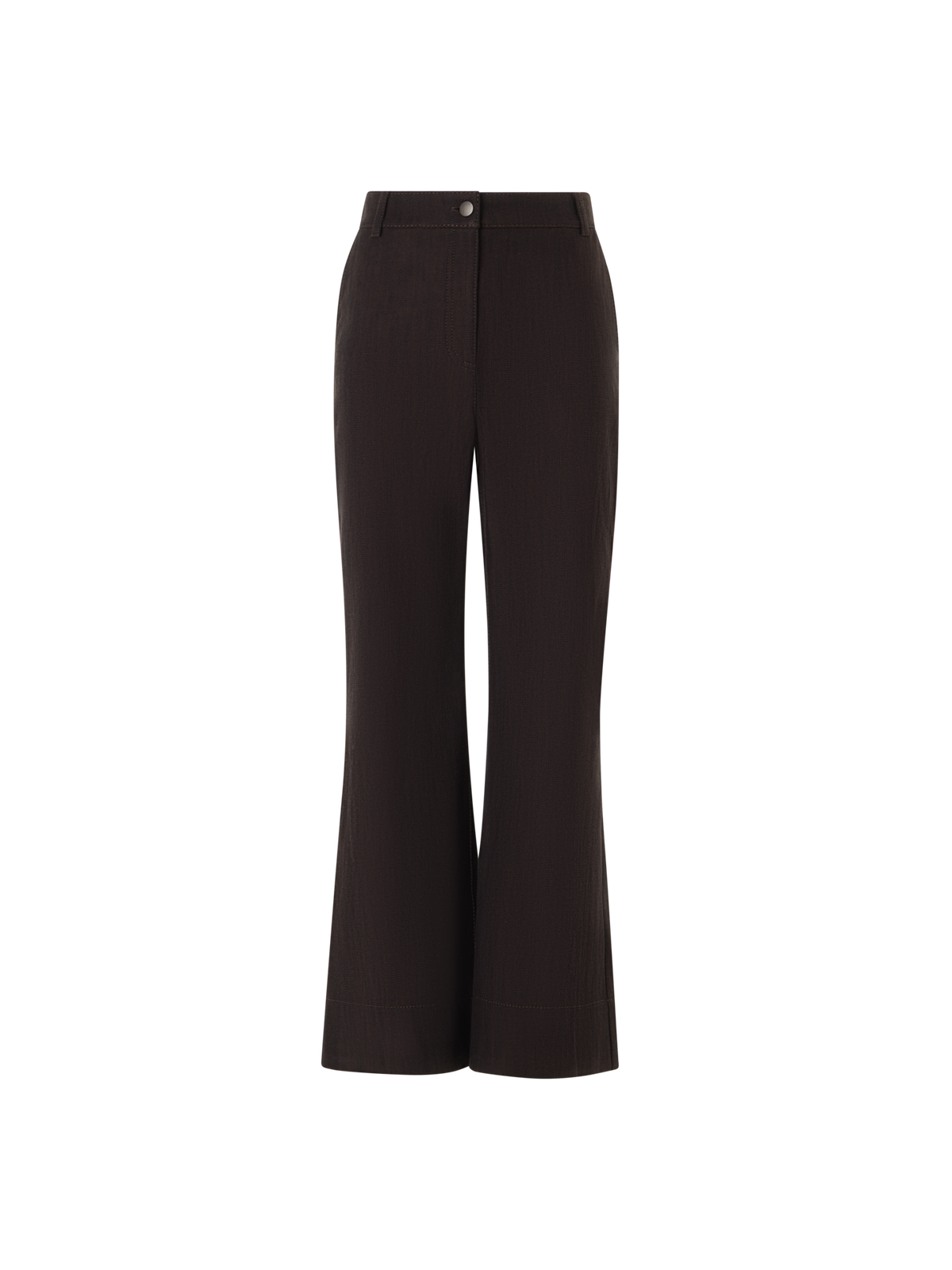 Designer Bootcut Pants in Cotton Stretch Denim - brown