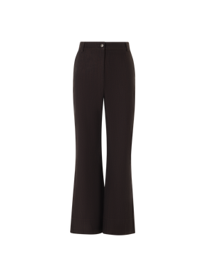 Designer Bootcut Pants in Cotton Stretch Denim - brown
