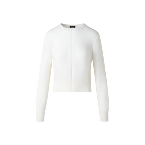 Cashmere Sweater with Fine Sheer Stripe