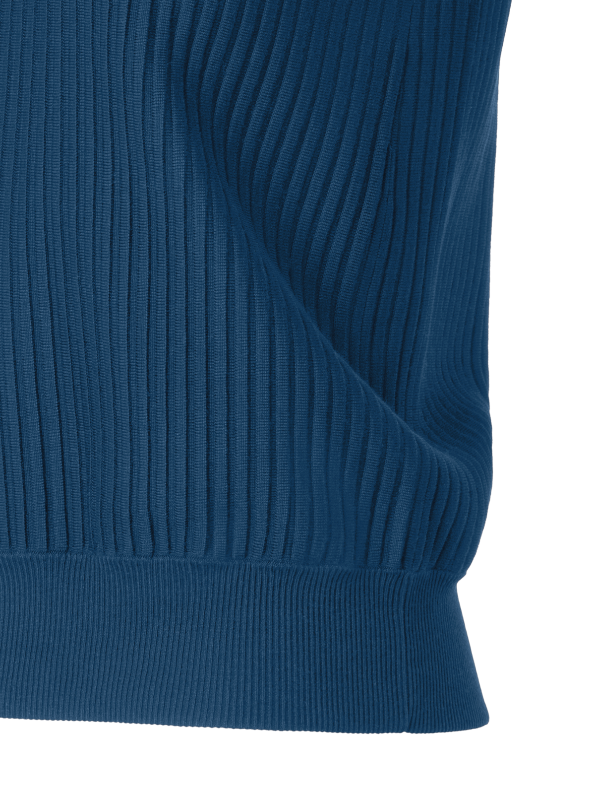 Designer Knit Top in Silk Blend Structured Lines - blue