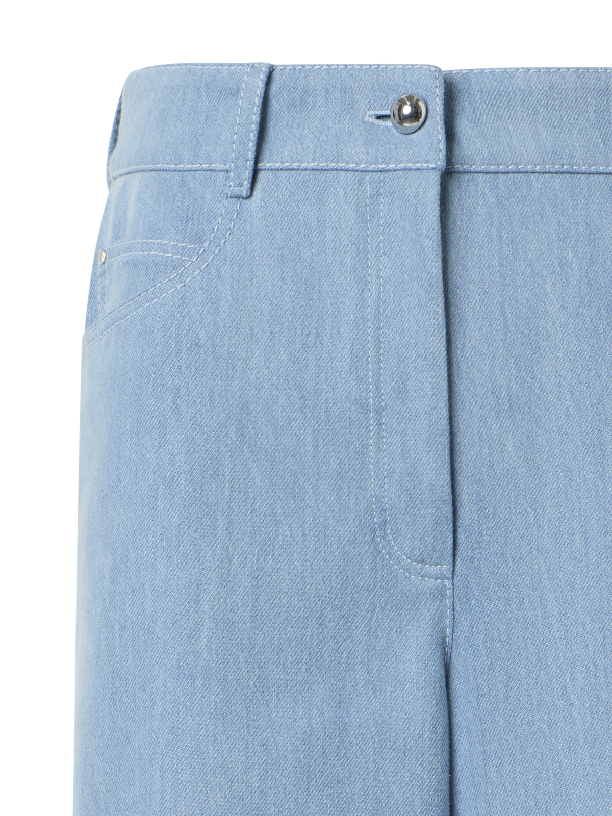 Designer Cooper Wide Leg Stretch Cotton Denim Pants - blue