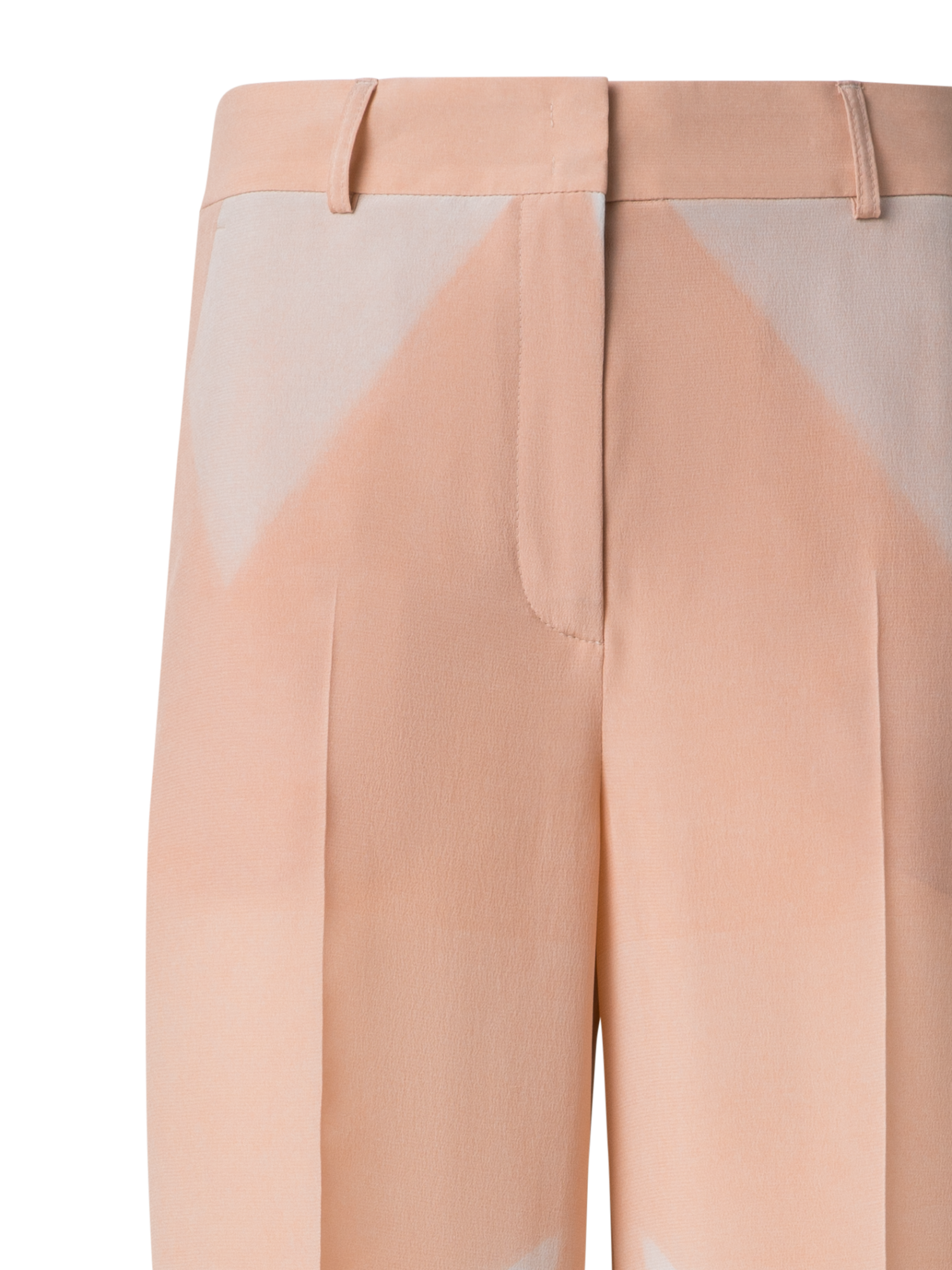 Designer Wide Straight Silk Pants with Chiaroscuro Print - pastel - multicolor - pink