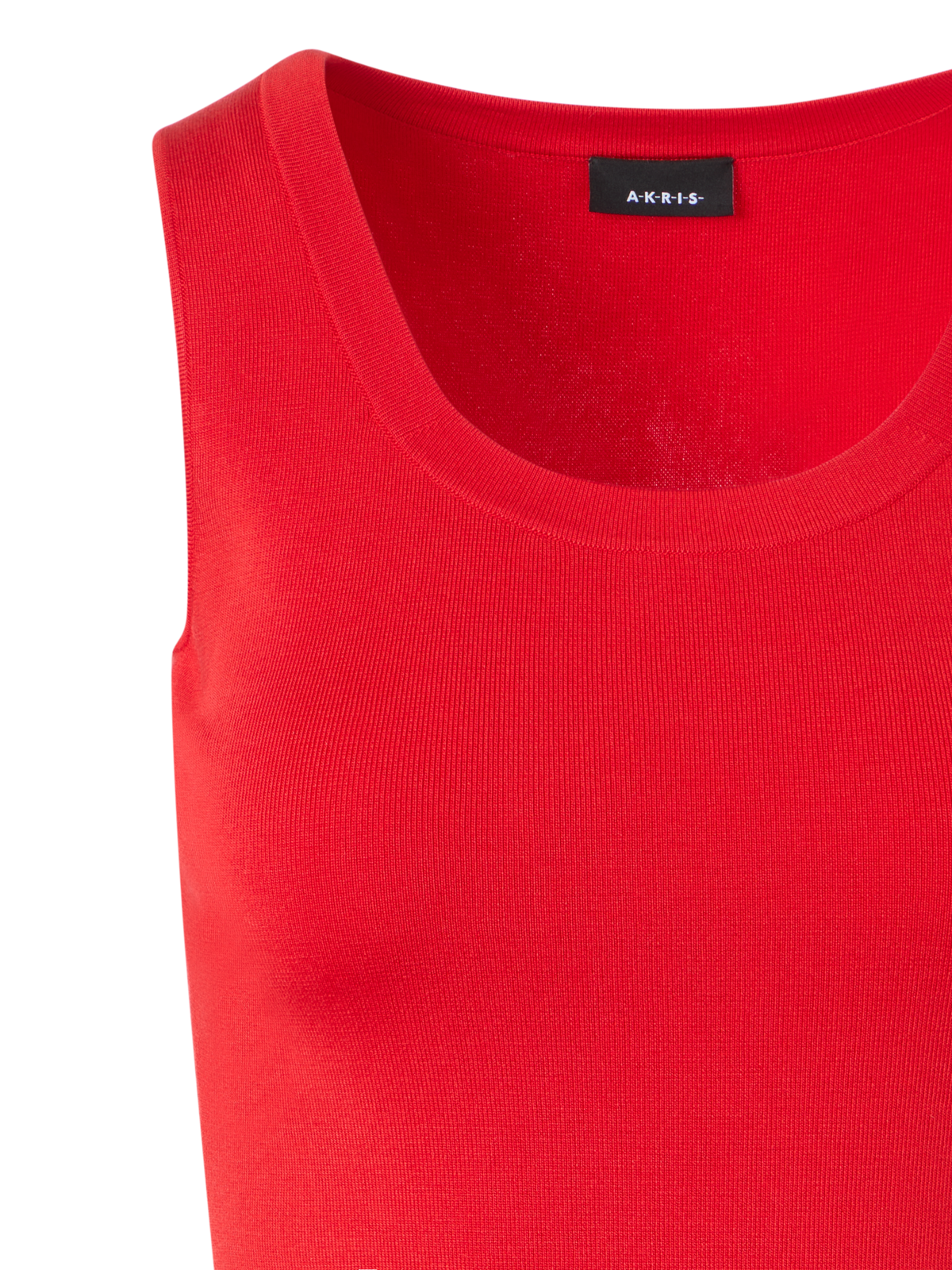 Designer Fitted Stretch Silk Knit Tank Top - red