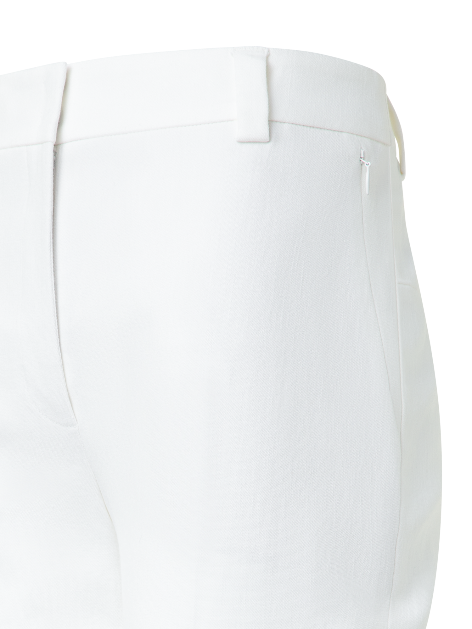 Designer Cropped Tapered Cotton Denim Pants - neutral - ecru - white