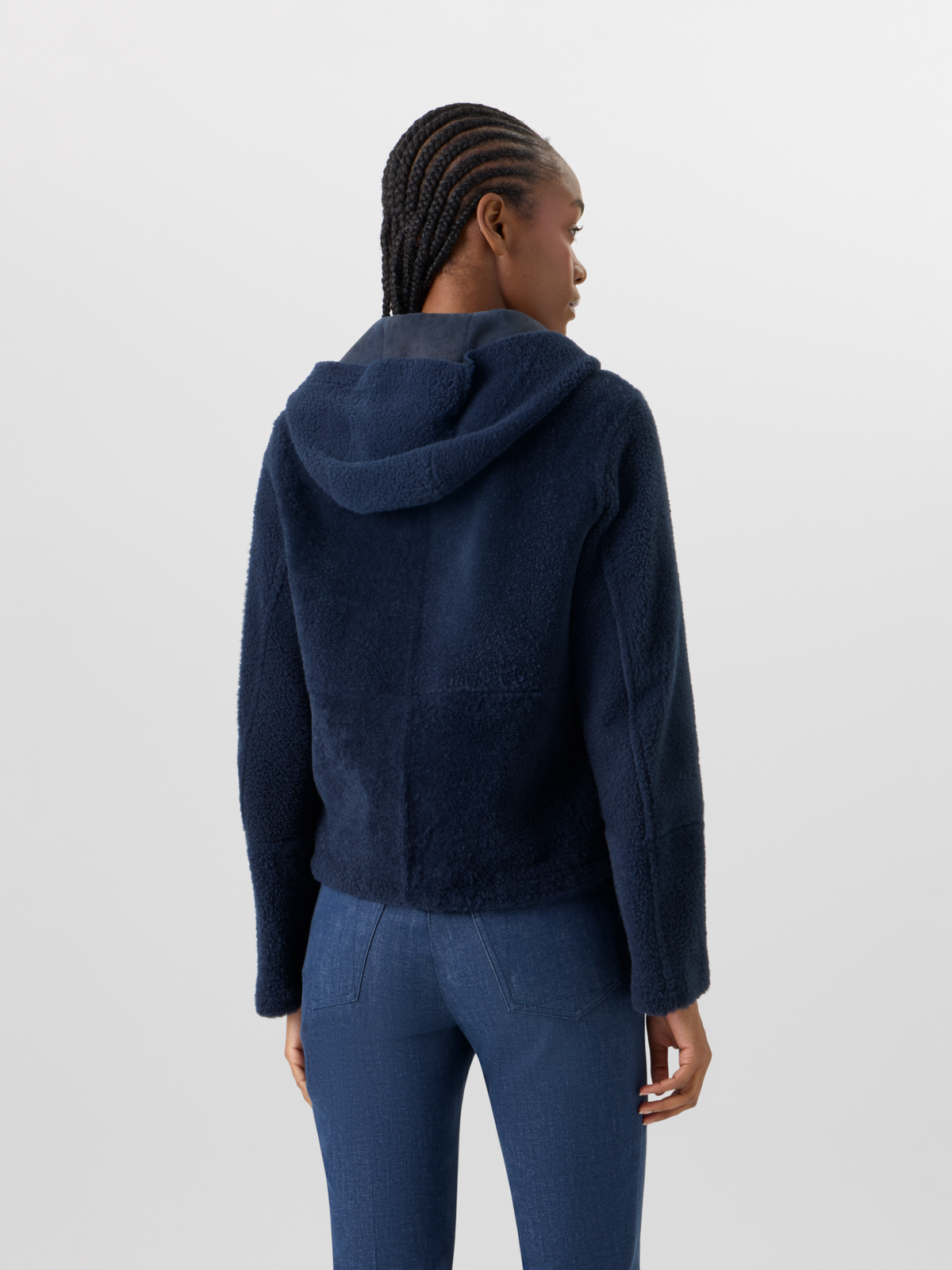 Designer Dino Shearling Jacket - black #editorial