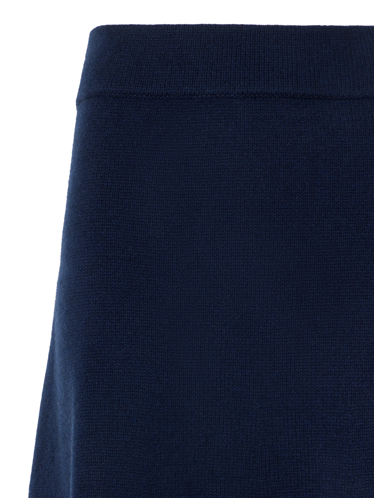 Designer Chunky Yak Knit Midi Skirt - navy