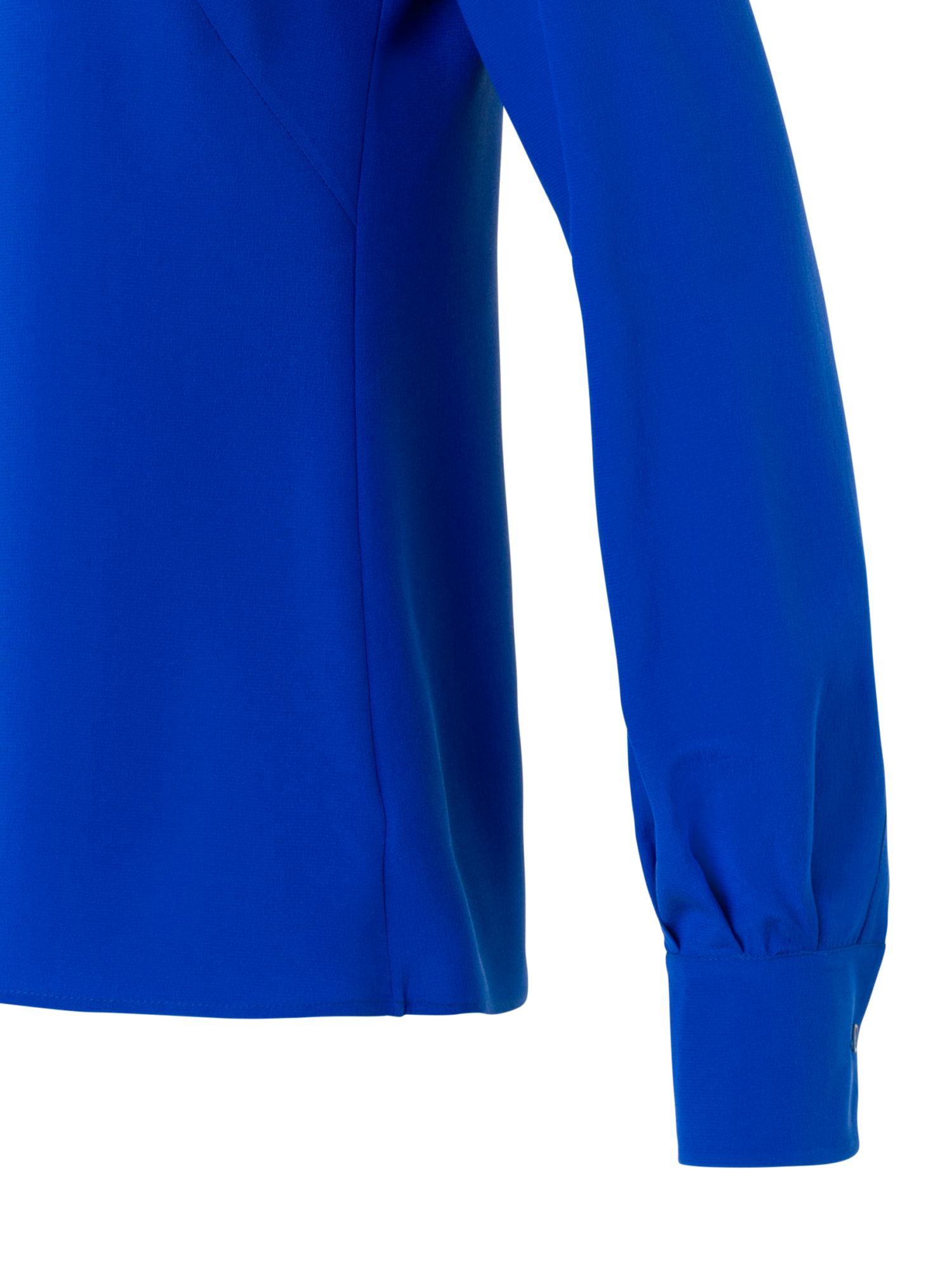 Designer Silk Crêpe Shirt Blouse - blue