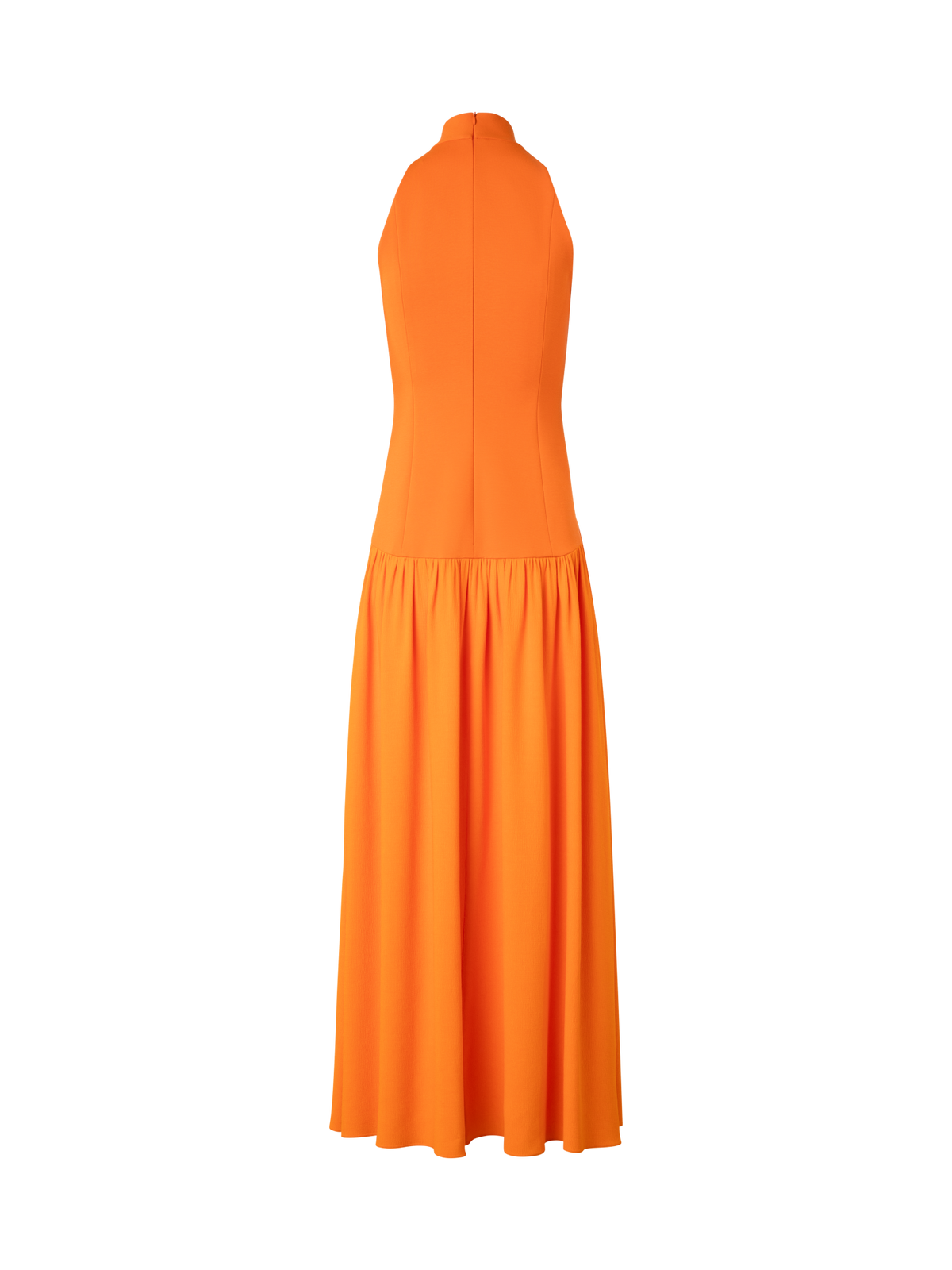 Designer Mix Media Halter Top Midi Dress - orange