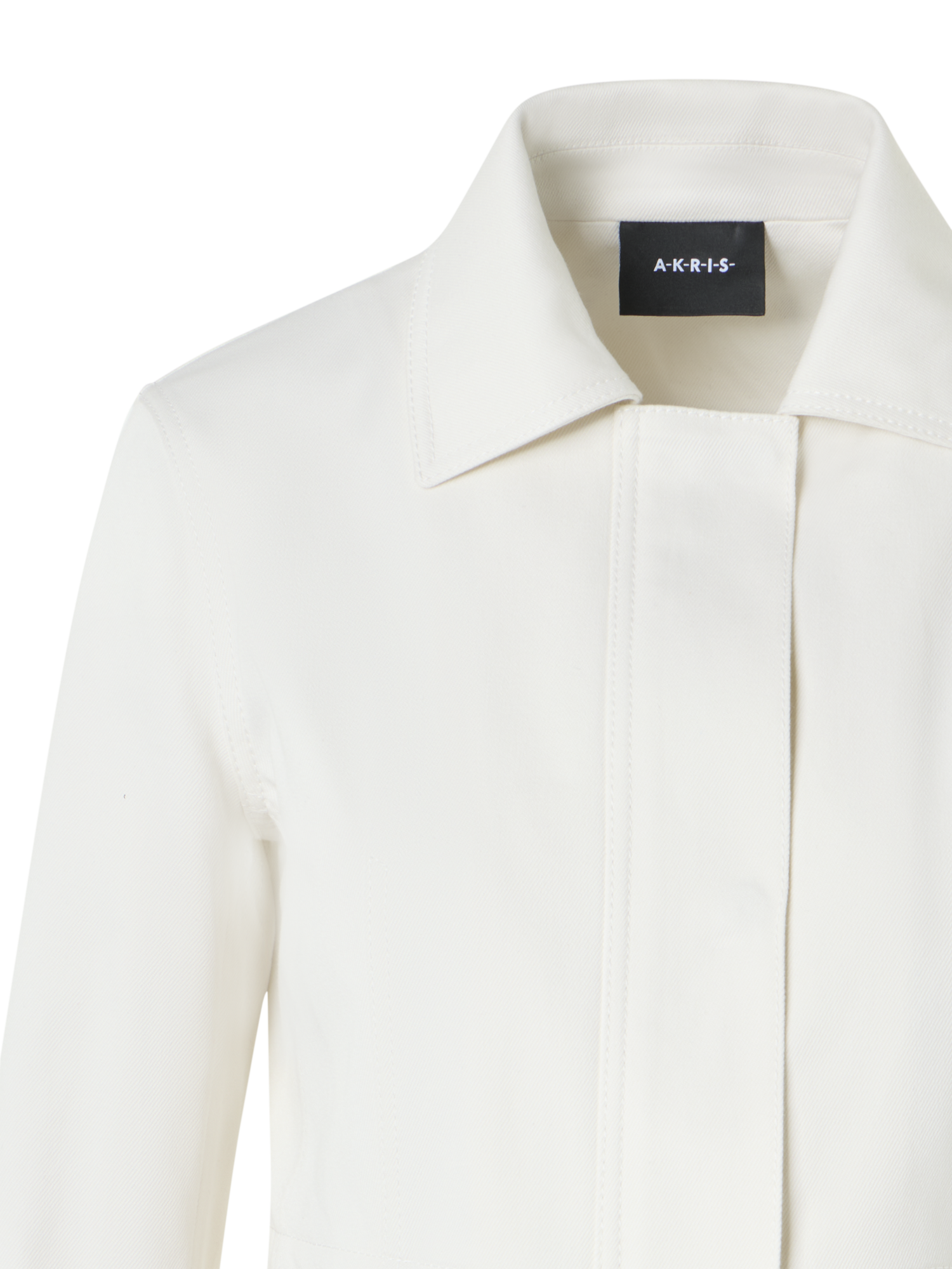 Designer Hugh Cotton Denim Cargo Jacket - ecru