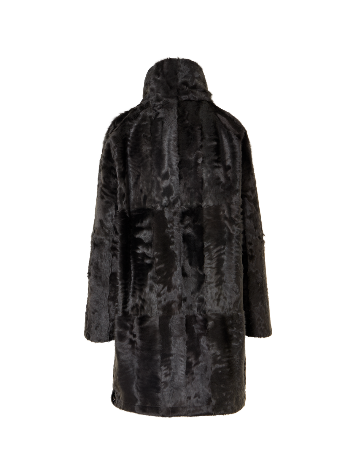 Designer Shearling Parka Reversible to Silk - grey