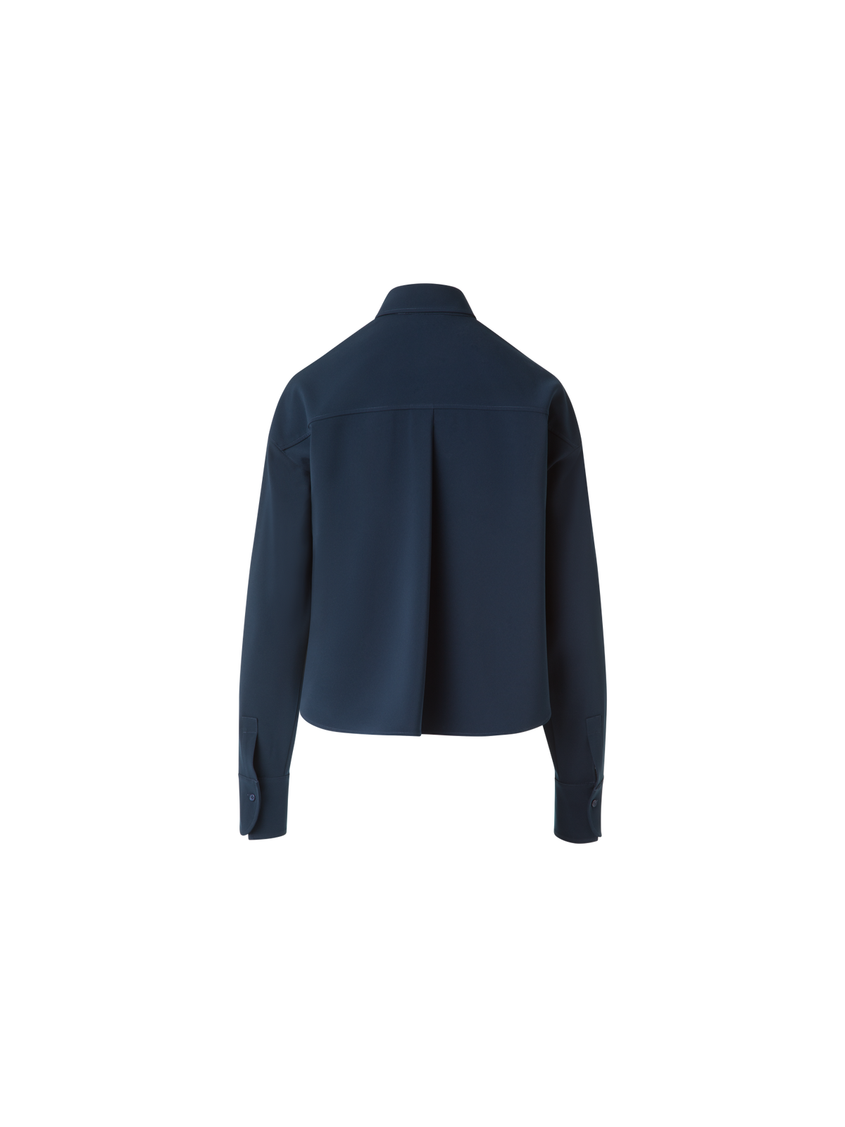 Designer Cropped Boxy Blouse in Signature Laser Cut - neutral - navy - blue