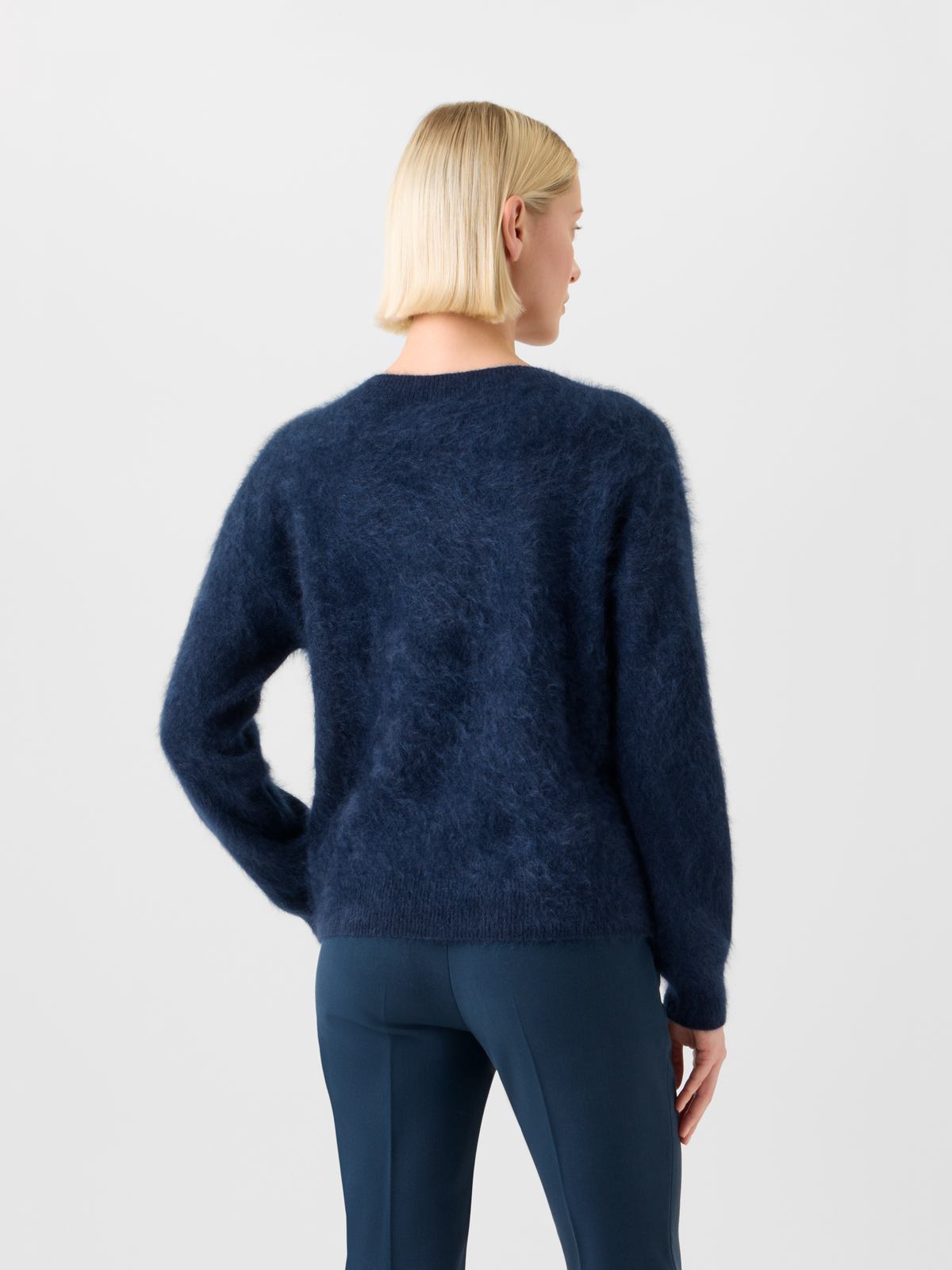 Designer Cloud Cashmere Knit Sweater - neutral - navy - blue #editorial