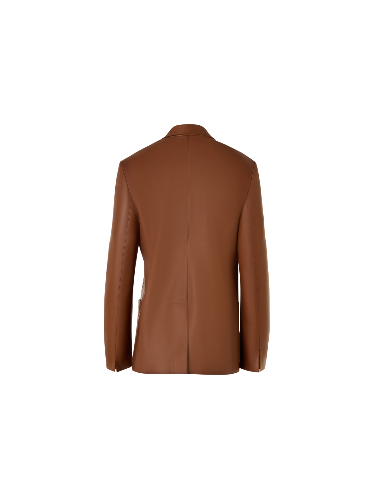 Designer Relaxed Single-Breasted Nappa Leather Blazer - brown
