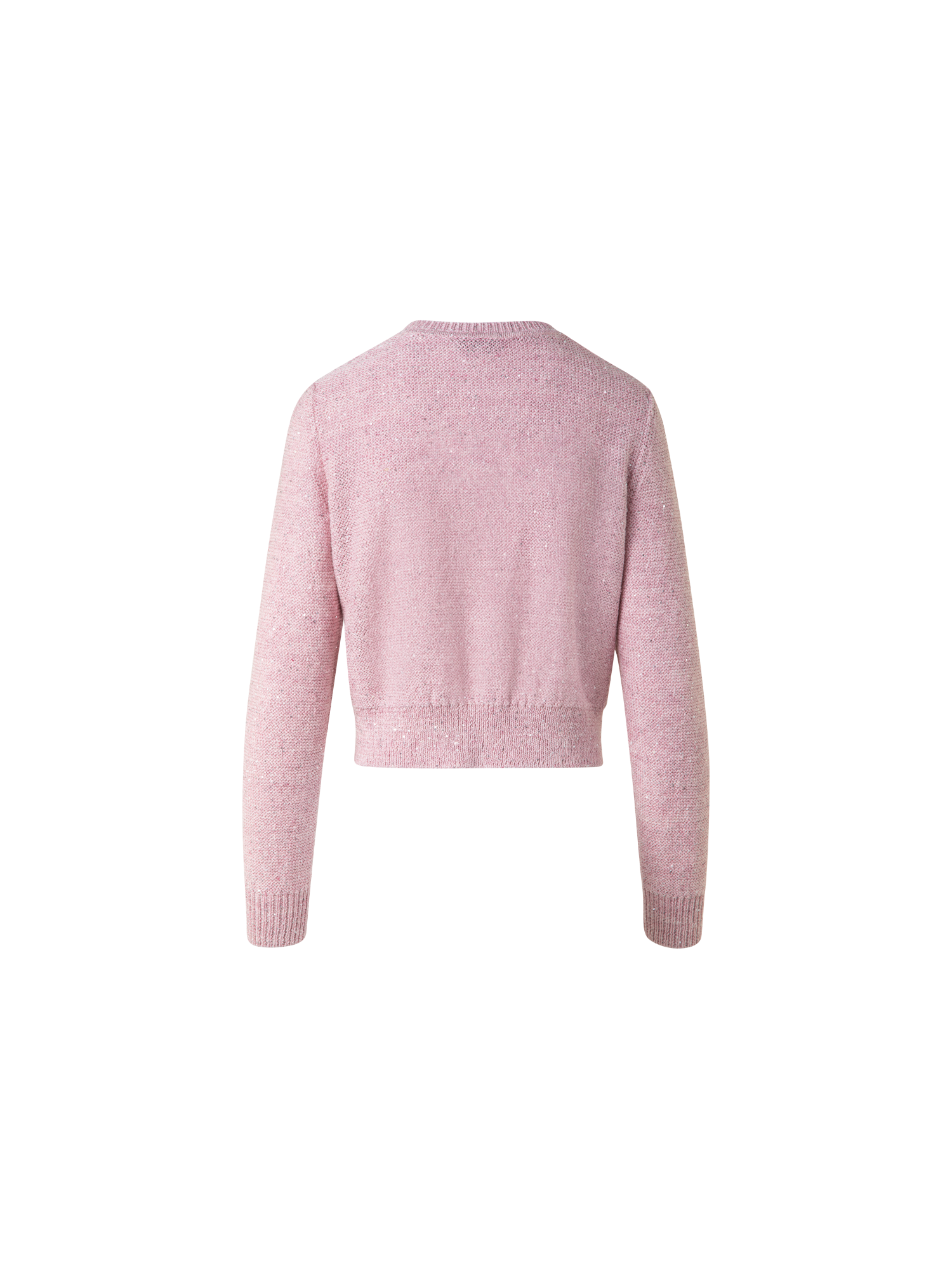 Designer Cardigan in Linen Cotton with Micro Sequins - pastel - pink