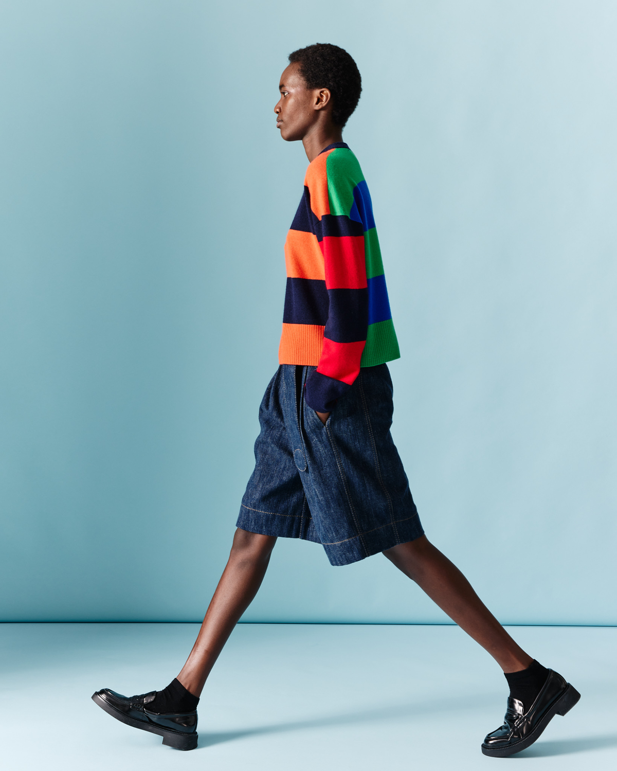 Designer Colorblock Sweater in a Wool Cashmere Blend - multicolor #editorial
