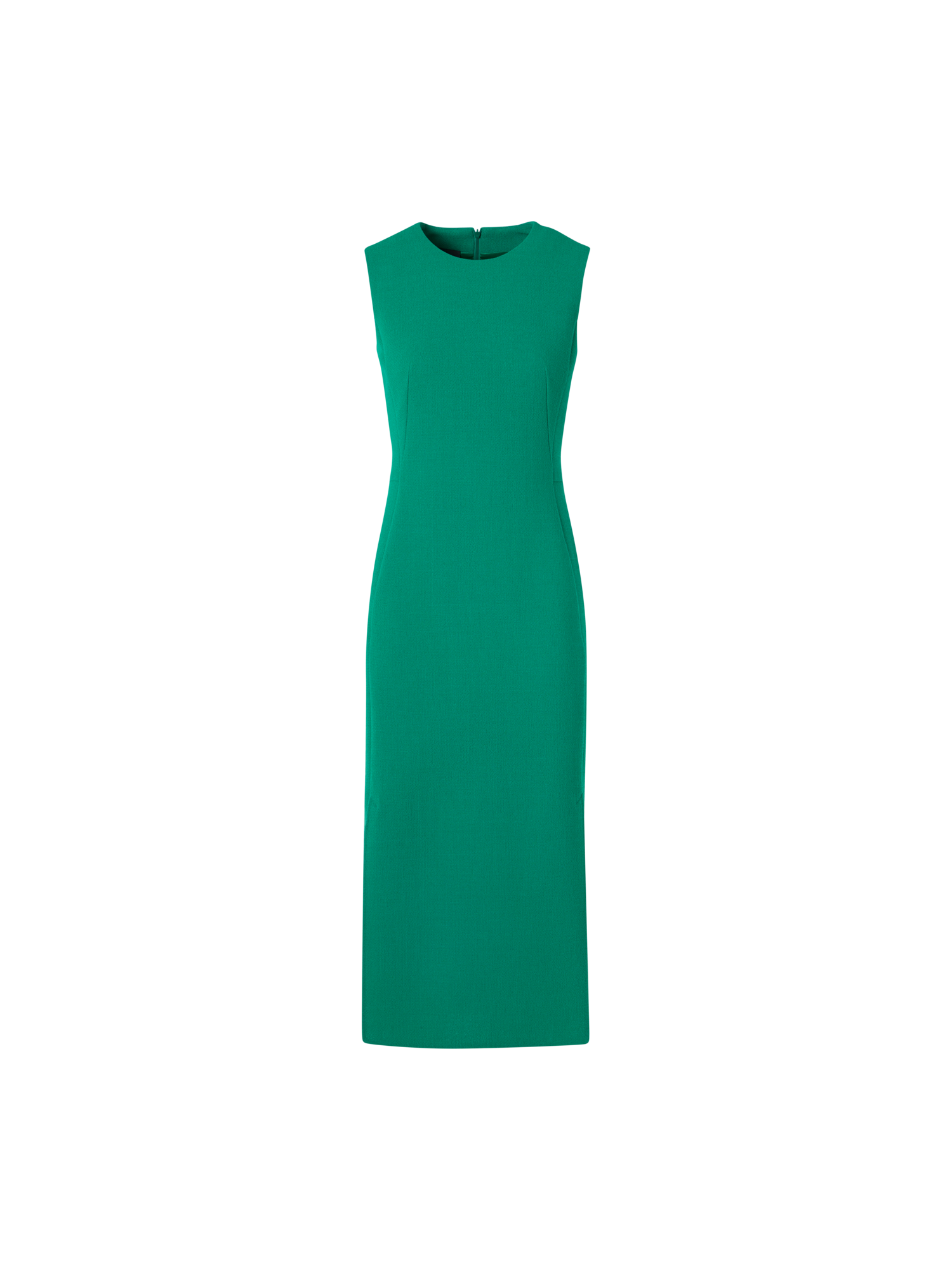 Designer Sleeveless Wool-Crêpe Double-Face Sheath Dress - green