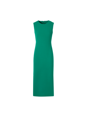 Designer Sleeveless Wool-Crêpe Double-Face Sheath Dress - green