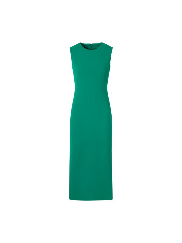 Designer Sleeveless Wool-Crêpe Double-Face Sheath Dress - green