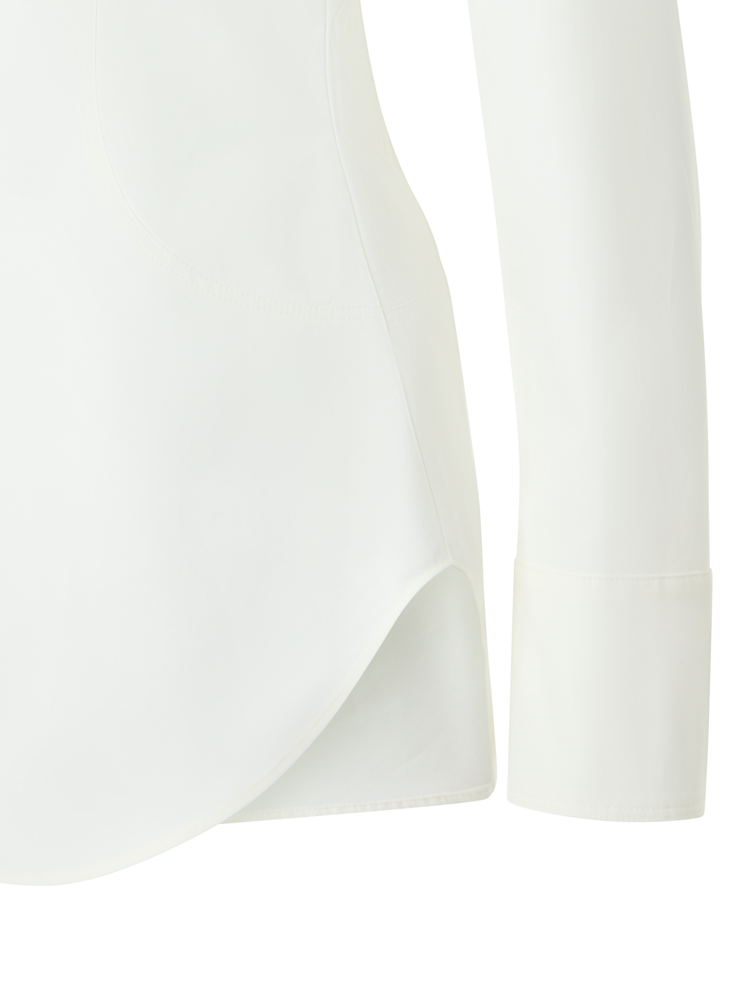 Designer Cinched Cotton Poplin Zip Blouse - ecru