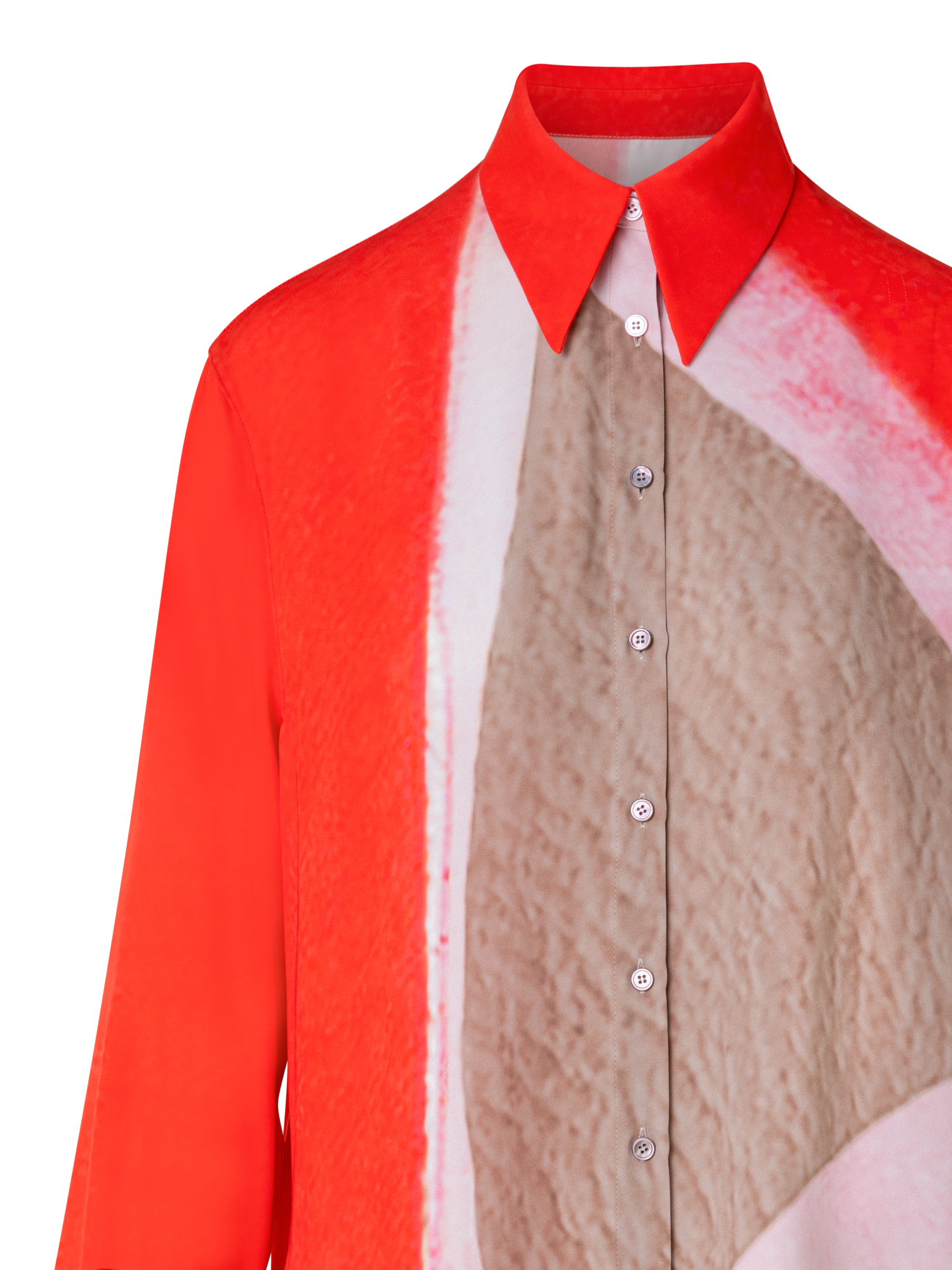 Designer Oversized Silk Tunic Blouse with Spectra Print - multicolor