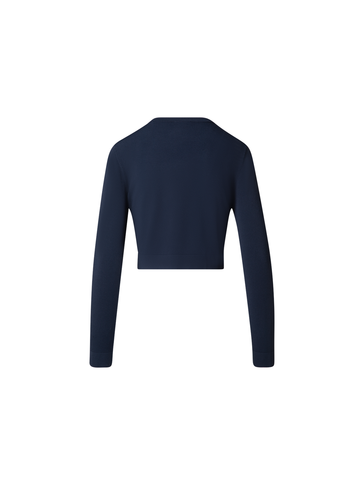 Designer Cropped Cardigan with Gold Buttons - navy - blue