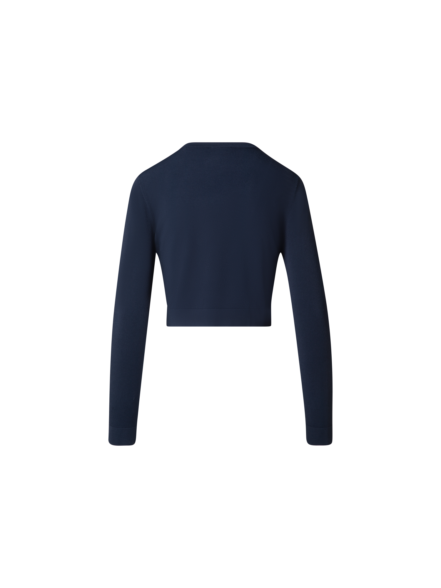 Designer Cropped Cardigan with Gold Buttons - navy - blue