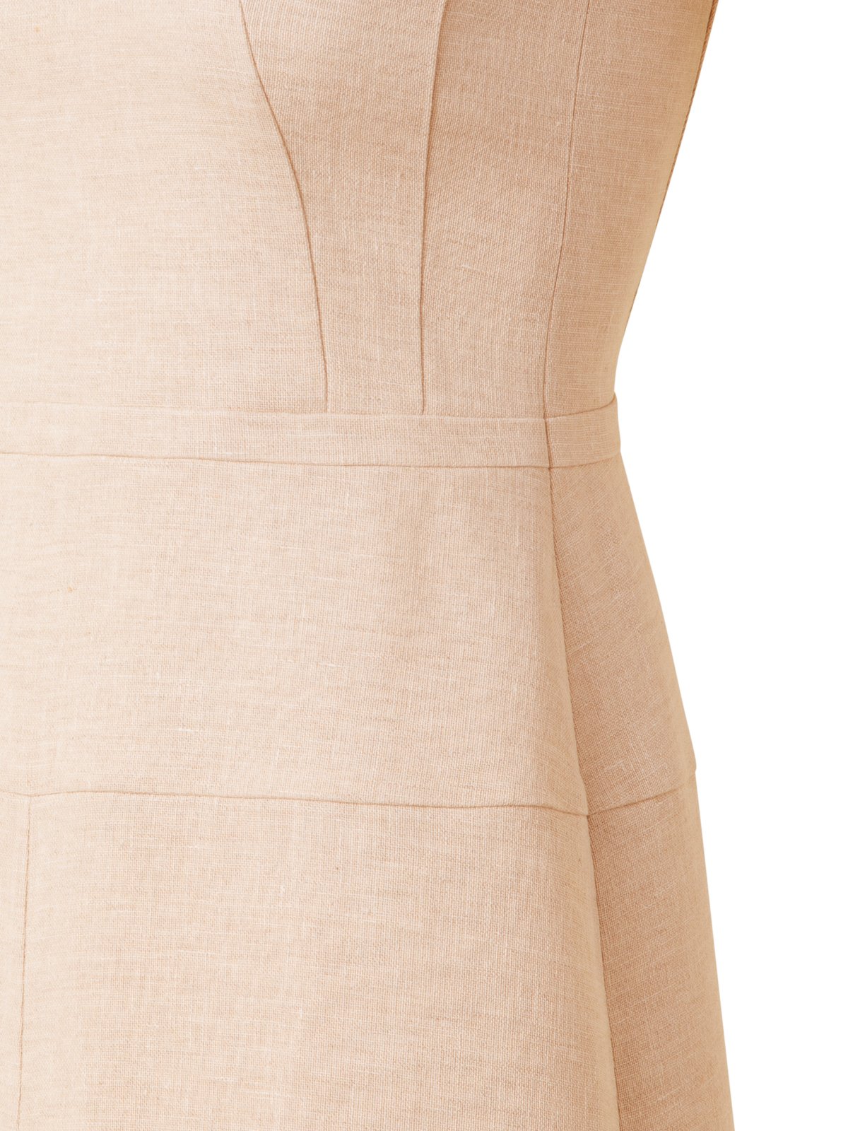 Designer A-Line Sheath Dress in Linen Double-Face - neutral - pastel - beige