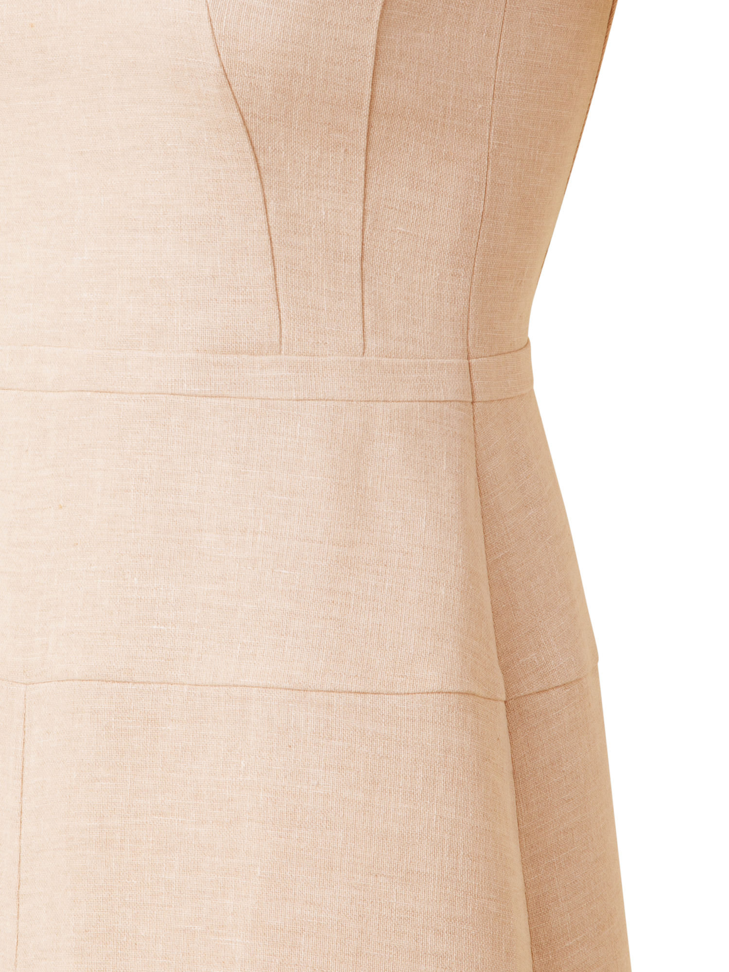 Designer A-Line Sheath Dress in Linen Double-Face - neutral - pastel - beige