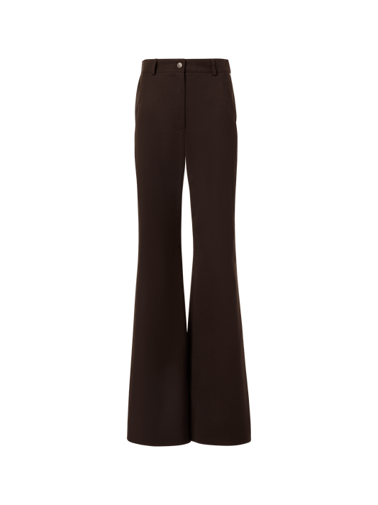 Designer Celia Bootcut Pants in Cotton Gabardine - brown