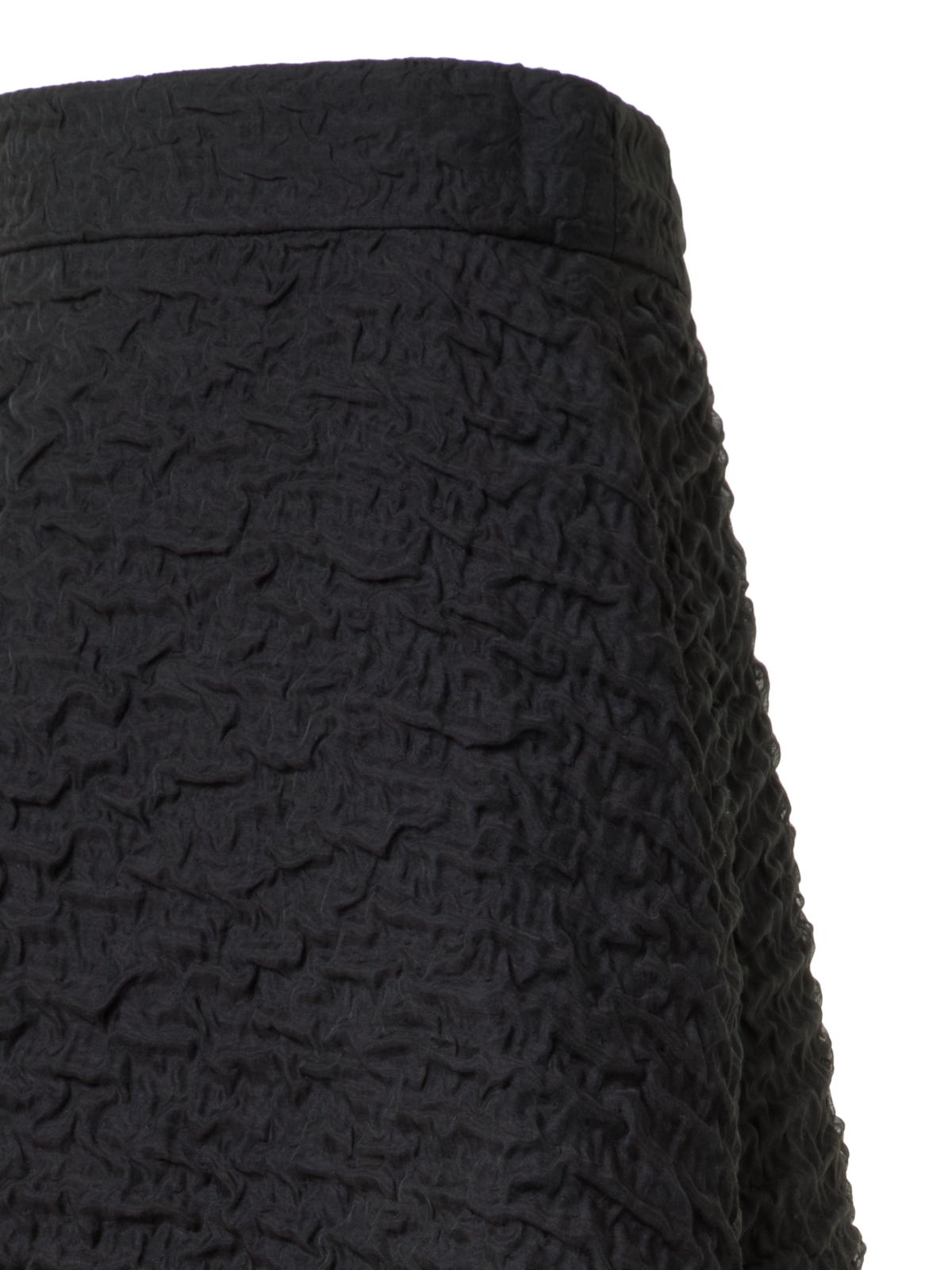 Designer Flared Midi Skirt with 3D Bubble Organza - black - neutral