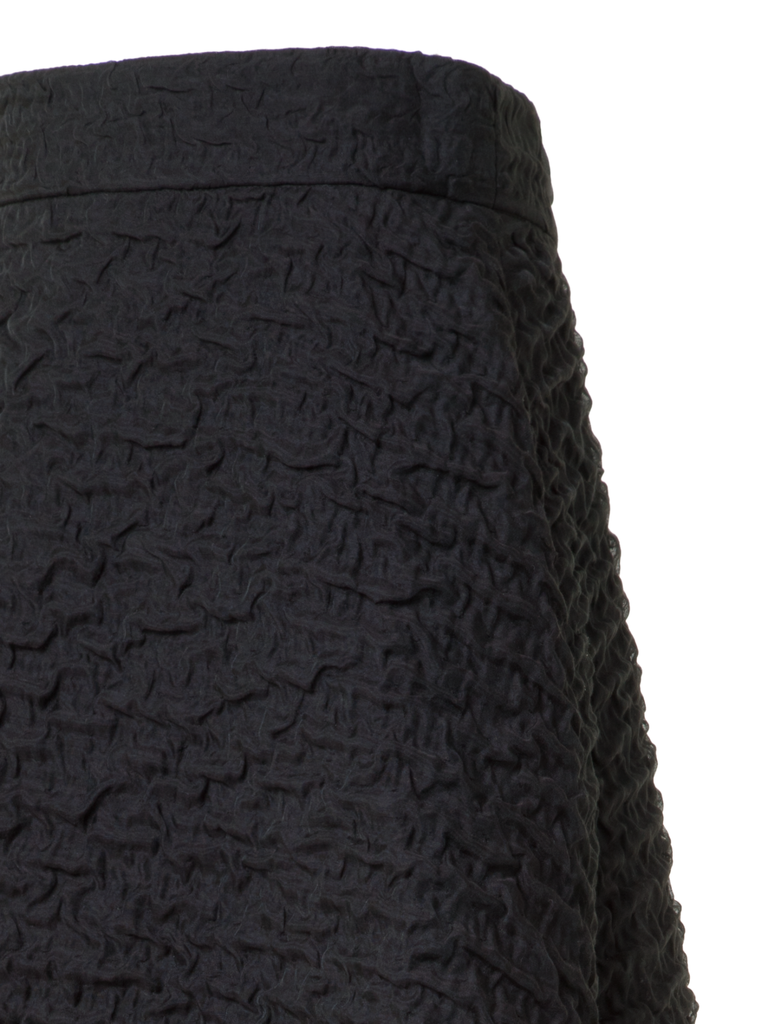 Designer Flared Midi Skirt with 3D Bubble Organza - black - neutral